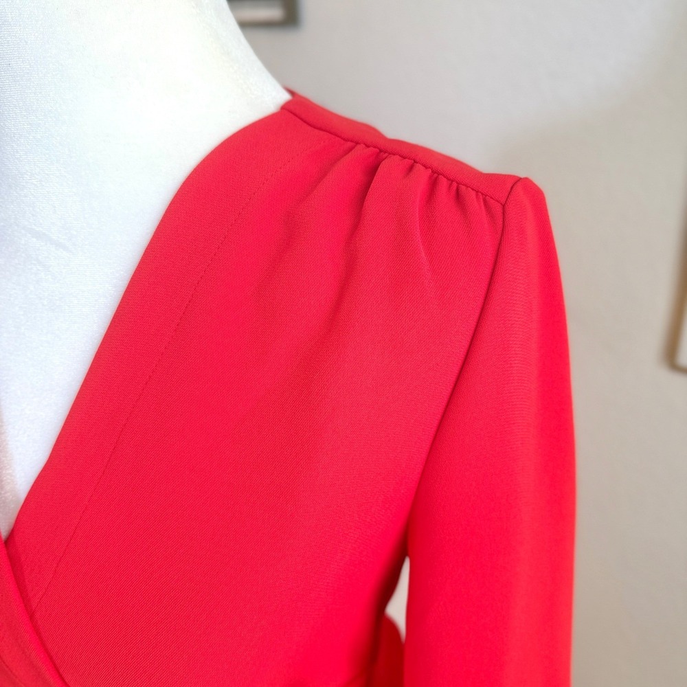 Kate Spade Fit and Flare Tie Waist Mini Red Dress Size 2 - Picture 9 of 16